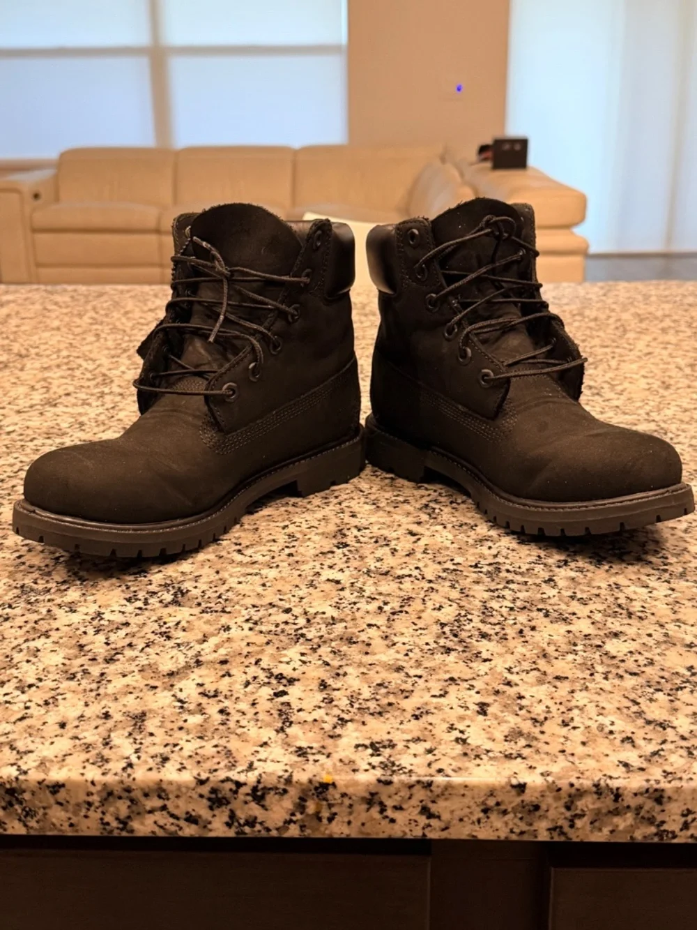 Timberland Black Leather Waterproof 6-Inch Boots 8
